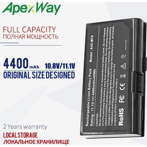 ApexWay 4400MAH Battery for ASUS A32-F70 A32-M70 G71 G71G G71GX G71V G71VG G72 G72G G72GX G72V L0690LC L082036 F70 F70S F70SL