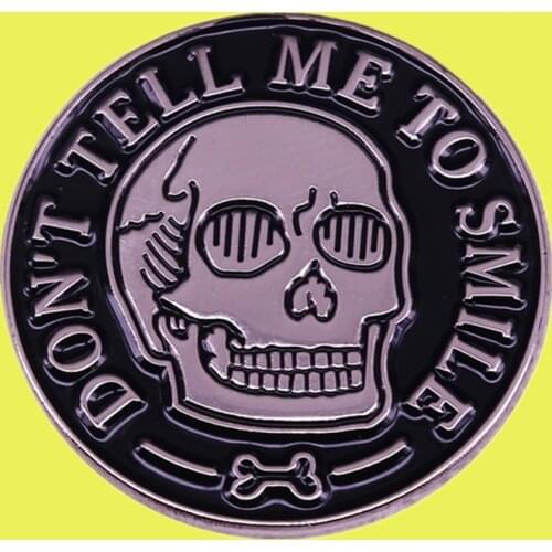 Cute fierce Skull Feminist Protest Enamel Pin Strong Woman Girl Empowerment gender equality brooch I’ll smile when I’m dead