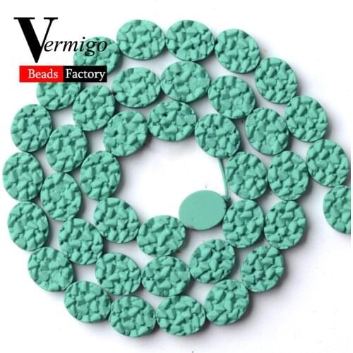 Natural Minerals Beads Green Flat Round Nanotech Rubber Hematite Beads For Jewelry Making 8mm Diy Bracelets Accessories 15"