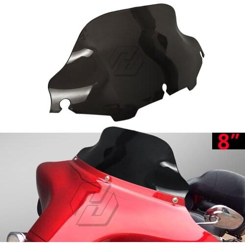8" Motorcycle Windshield Windscreen Case for Harley Touring Electra Glide 1996-2013