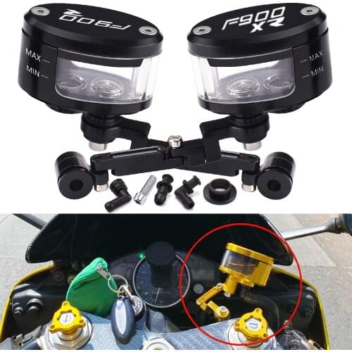 CNC Motorcycle Brake Fluid Oil Reservoir Clutch Tank Cylinder Cup+support bracket For BMW F900R F900XR F 900R F 900XR 2018-2021