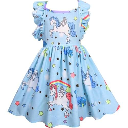Baby Unicorn dresses Princess party girls dresses Costume summer children unicorn dresses kids girls clothing sleeveless dress