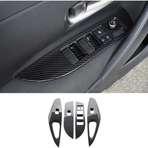 For Toyota Corolla 2019 2020 LHD Car Door Armrest Window Lift Switch Cover Stickers Interior Auto Accessory