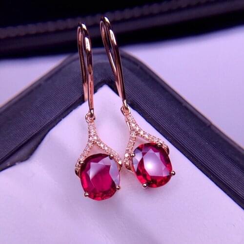 E322 Fine Jewelry 18K Gold AU750 100% Natural Tourmaline Gemstones 2ct Female Ethnic Stud Earrings for Women