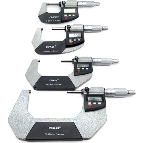 0-25mm 25-50mm 50-75mm 75-100mm 0.001 mm Electronic Outside Micrometer Digital Micrometer Gauge Meter Micrometer Measuring Tools