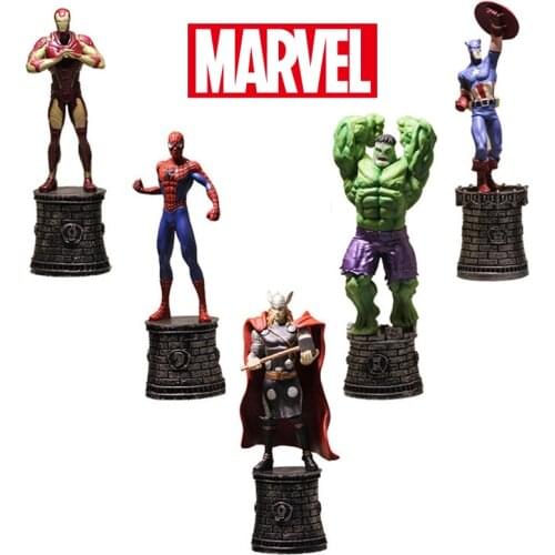 Disney Marvel Avengers 3 Chess Anime Figure Spiderman Captain America Hulk Figurine PVC Action Figure Collectible Model Doll Toy