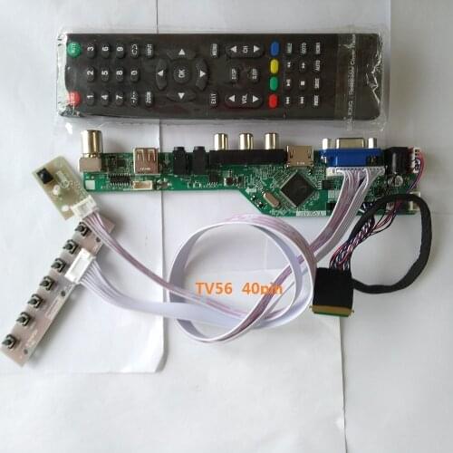 Kit for N173FGE-L23 1600X900 Controller driver board LCD LED TV AV 17.3" VGA remote 40pin LVDS Panel Screen USB HDMI