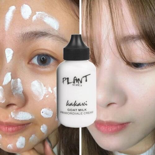 Goat Milk Foundation Cream Lazy Face Cream Full Coverage Waterproof Lasting White Brighten Professional Revitalizing Base