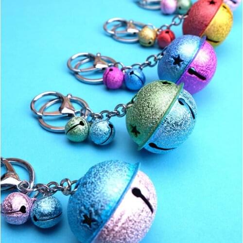 Colorful Christmas Bells Key Chain Cute Keychain Lobster Clasps Key Rings DIY Christmas Decoration Key Chain Kids Gift Jewelry