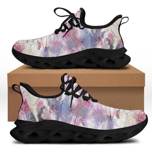 FORUDESIGNS Ladies Shoes Maple Leaf Patterns Casual Sneakers Breathable Flats Lace Up Footwear Hard-Wearing Shoes For Women 2021