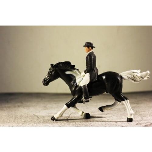 Pvc figure model toy rider + horse set