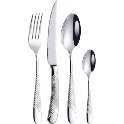 304 Mirror Cutlery Set Stainless Steel Dinner Set Knife Spoon Fork Tableware Silver Kitchen Set Dinnerware Luxury Dropshipping