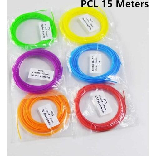15 Meters Random Color PCL Filament Cleaning Materials For Low Temperature 3D Pen Threads Plastic Consumables For KIds toys