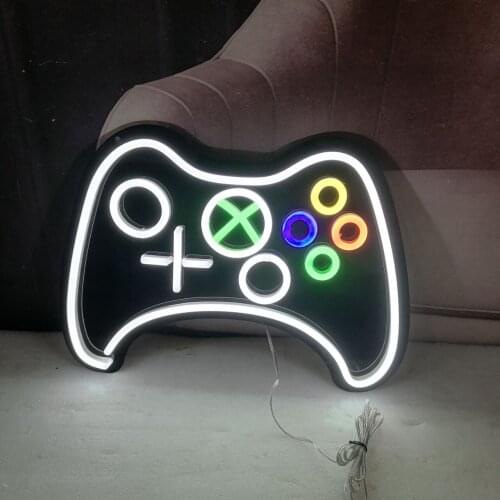 Neon Sign Light Gamepad Neon Light Alien Spaceship Shaped for Game Room Decor Xmas Party Holiday Wedding Home Decoration Gift