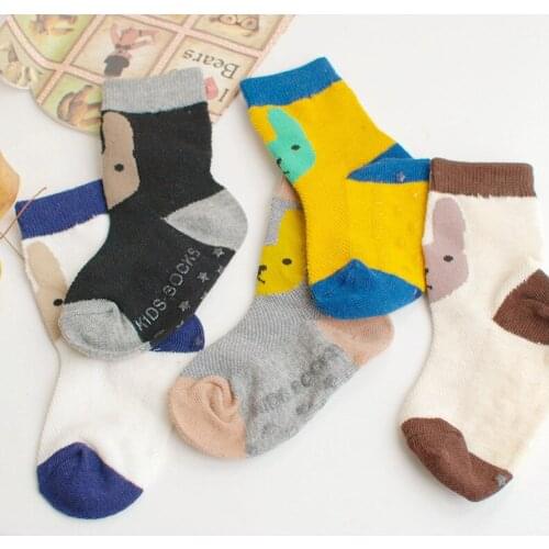 Cartoon rabbit baby socks cotton toddler socks anti slip children baby newborn boy girl socks chaussette bebe fille baby sokken