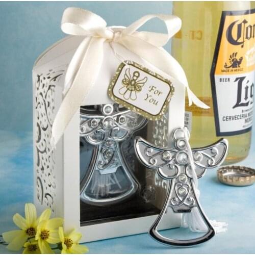 Wholesale Baby shower favor angel bottle opener wedding favors and party supplies christening gifts 50pcs SN107