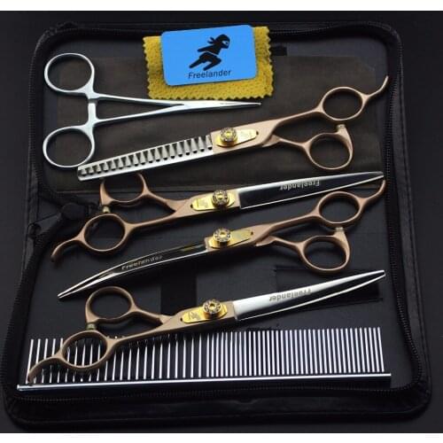 7.0inch Professional Premium Sharp Edge Dog PET Grooming Scissors SHEARS Pet Scissors Set Technicolor Stainless Steel Type Teeth