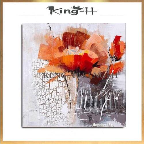 Manual painting painting creation red knife painting flowers about painting decorative home and hall hotel club blue flower pain