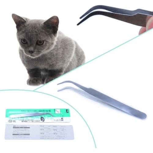 Pet Dog Cat Elbow Tweezers Ear Canal Cleaning Exclusive Tweezers Stainless Steel Tweezers For Crawler Keeping On Sale New