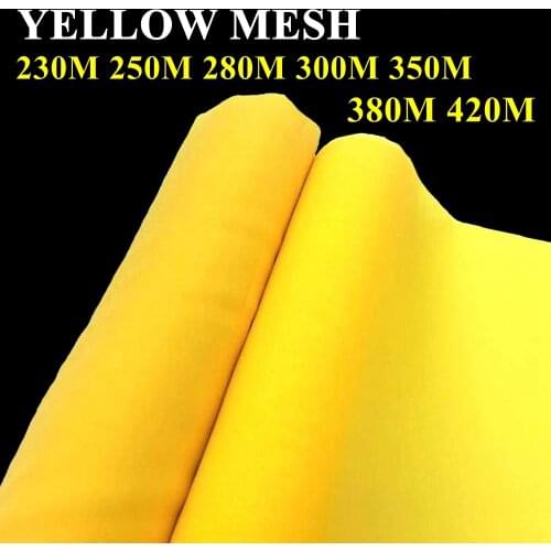 Yellow Silk Screen Printing Mesh 230M/250M/280M/300M/350M/380M/420M Polyester Durable 120cm width Screen Printing Mesh Fabric