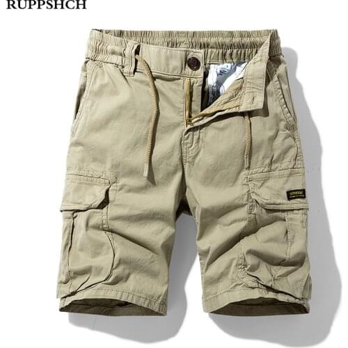 2021 Summer New Men Cargo Shorts Men Pure Cotton Casual Fashion Pure Color High Quality Cargo Pants Streetwear New Men Shorts