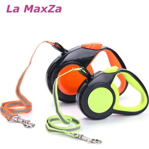 Strong Dog Retractable Leads Large Size 8M Dog Walking Automatic Adjustable Collar Leashes Pets Supplier Candy Color Nylon Rope