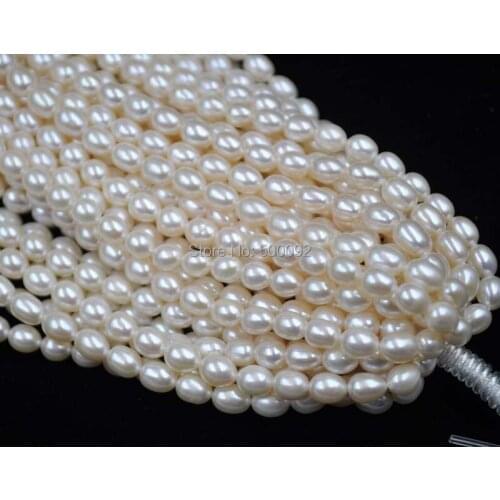AAA wholesale 3 strands 6.5-7mm rice freshwater pearl strings