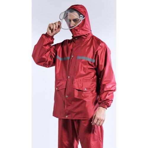 Reflective Raincoat Breathable Men Women Rain Coat Outdoor Waterproof Rain Gear Motorcycle Hooded Rainsuits