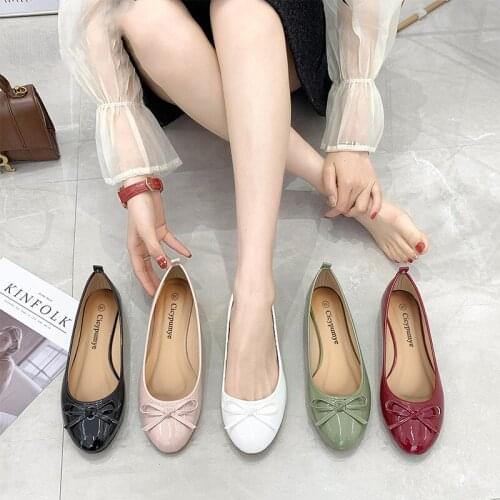 Women Flats Shoes Casual Light Comfortable Patent Leather Summer Lady Footwear Slip-on Ballet Flats Work Shoes Woman Shoes