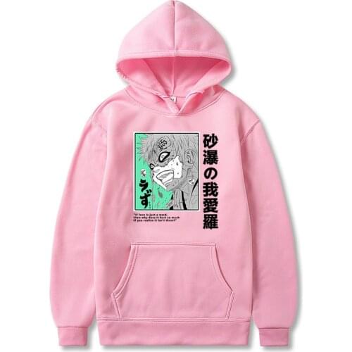 Anime Streetwear Gaara Manga Panel Men Women Harajuku Hoodies Streetwear Sweatshirt Dropship Plus Size Clothing