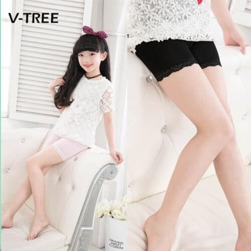 V-TREE Girls Shorts Lace Candy Color Girls Safty Shorts Kids Beach Shorts Trousers Children Pant