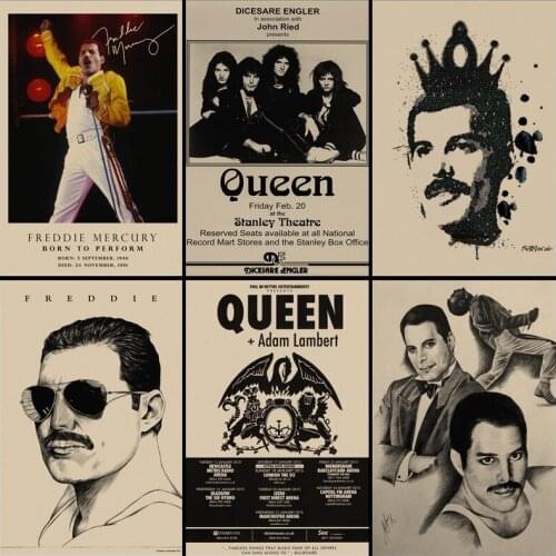 Queen band vintage vintage bars cafes paint houses with stickers Metal Print Tin Sign