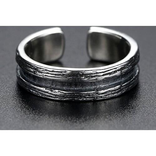 Vintage Fashion Silver Color Opening Ring Male Female Retro Classic Antique Jewelry Minimalist Metal Rings For Women Men Wedding