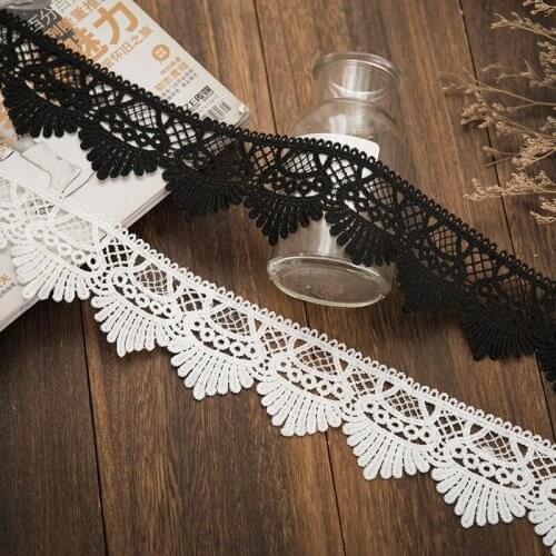 5 yards Water-soluble hollow embroidery Lace Tassel Ribbon for Diy Gift Packing Curtain Clothing Sewing Accessories