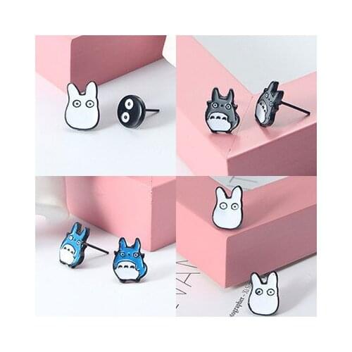 Harajuku Japan Anime women enamel Cat Totoro earings jewelry punk animal totoro ear stud piercing earrings brincos bijoux