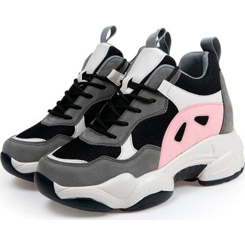 2020 New Designers Mesh Breathable Running Shoes Women Outdoor Walking Shoes Woman Fashion Sneakers Ladies Jogging Heighten 5cm