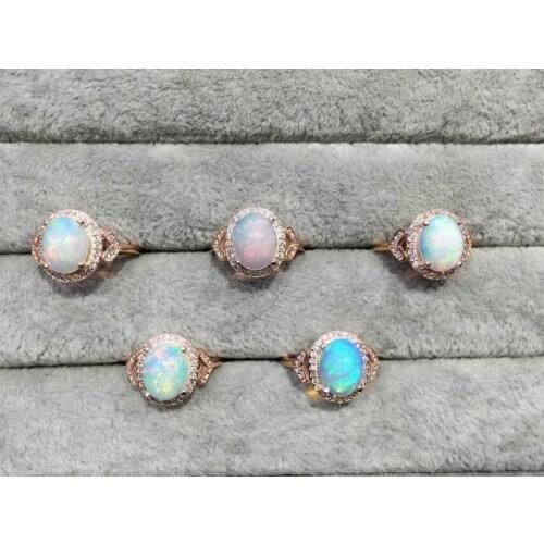 Natural Transparent opal Ring Natural gemstone Ring S925 sterling silver trendy Luxury Triangle women party gift Jewelry
