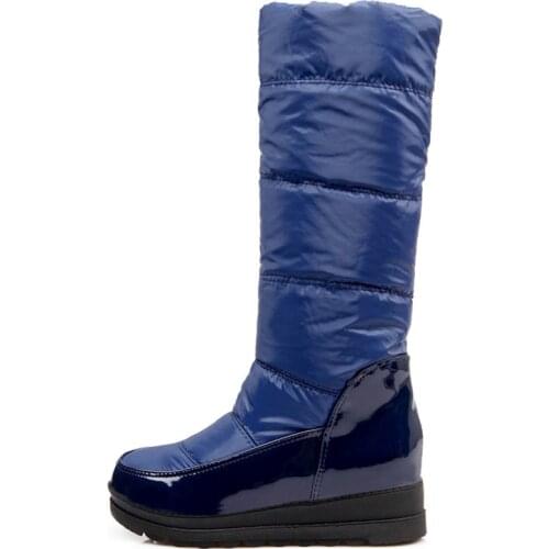 Winter for Woman New Fashion Consice New Boots Pure Color Blue Red Wedges White Comfortable Snow Boots Knee High Boots 34-40