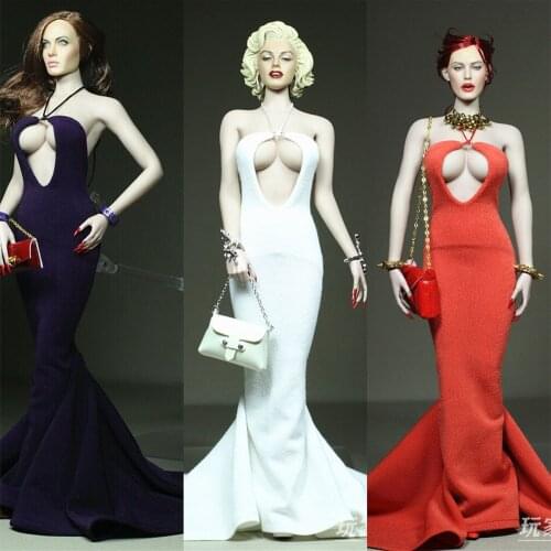 1/ 6 Scale Female Lily series Clothes Large tail Dress / Evening Dress with Clothing Accesories For 12 Inch Action Figure Dolls