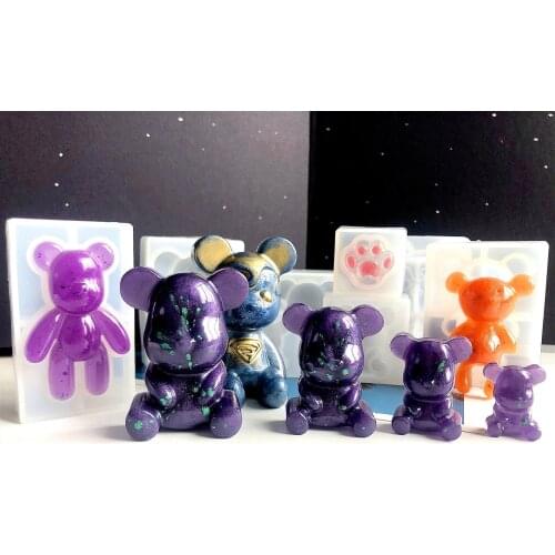 1 Piece Transparent Bear Shape Silicone Pendant Mould Resin DIY Jewelry Making Tool