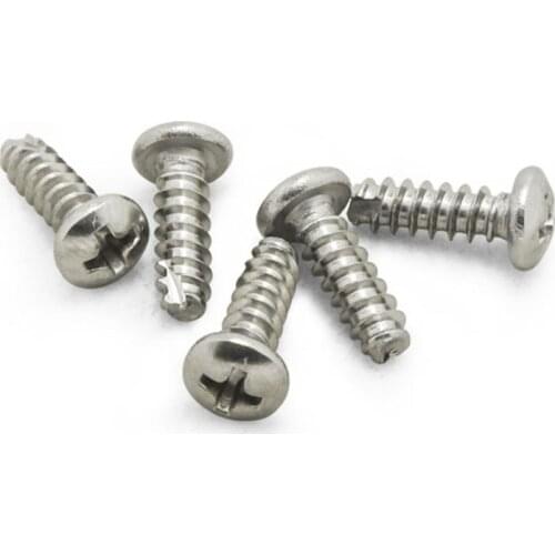 100pcs/lot M2 M2.3 M2.6 M3 Stainless steel pan head philips cutting off self tapping screw drilling screws PT