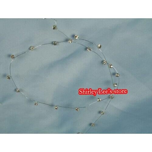 12 X Diamond Crystal Garland (2 meters length ), Acrylic Diamond garland w/silver WIRE STEM,WEDDING