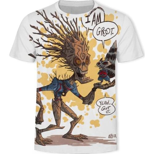 2021 Funny Cartoon Groot Guardians of the Galaxy 3D Printing T-shirt Summer New Men/women Hip Hop Tshirt Children Casual T Shirt