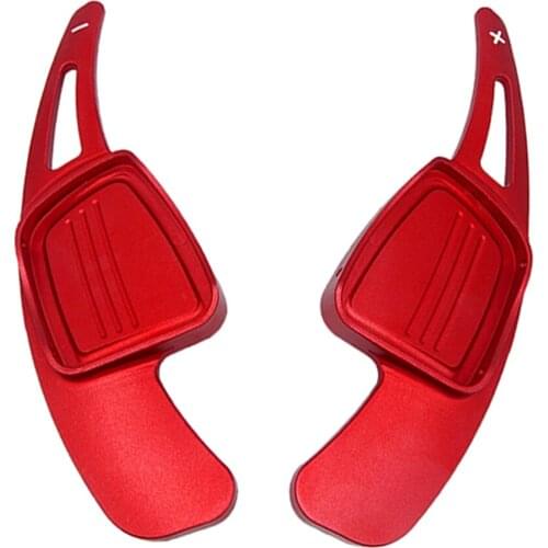 2x Aluminium Alloy Car Steering Wheel Shift Blade Paddle Shifter Extension for Audi A4 A5 Q2 Q7 S3 S4 TT TTS 2016-2017, Red