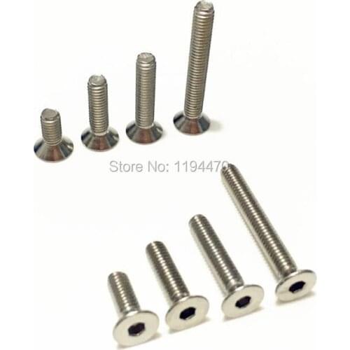 300pcs M3x10mm M3*10 DIN7991 Metric Thread 304 Stainless Steel Flat Countersunk Head Hex Socket Screw Bolt