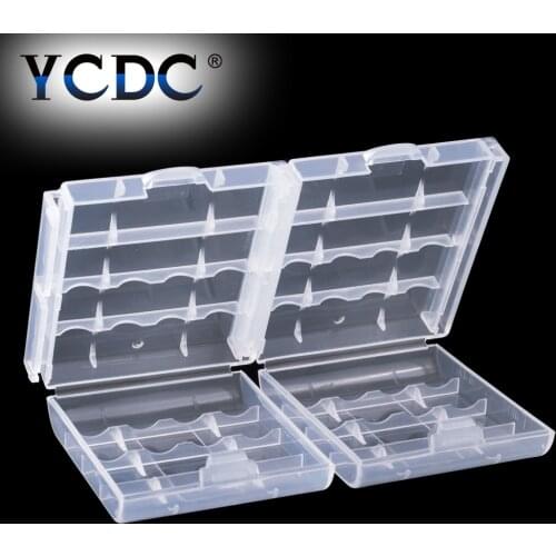 4PCS 2/4x 18650 4xAA 4x AAA Battery Holder Plastic Battery Storage Box Organizer Container For Power Bank 18650 AA AAA Batteries
