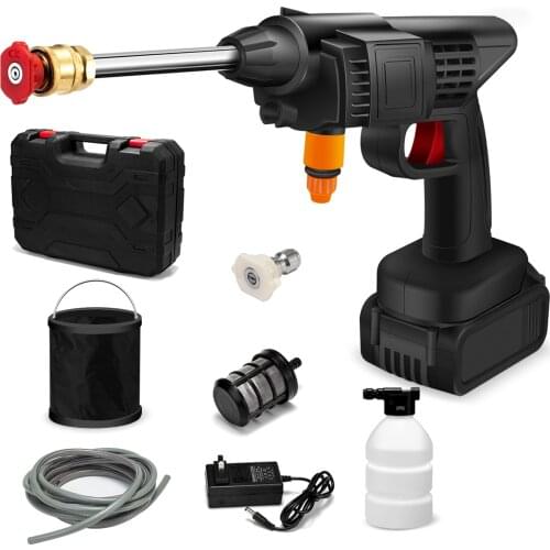 Wireless high-pressure car washing machine lithium battery household charging water grab car portable car washing gun