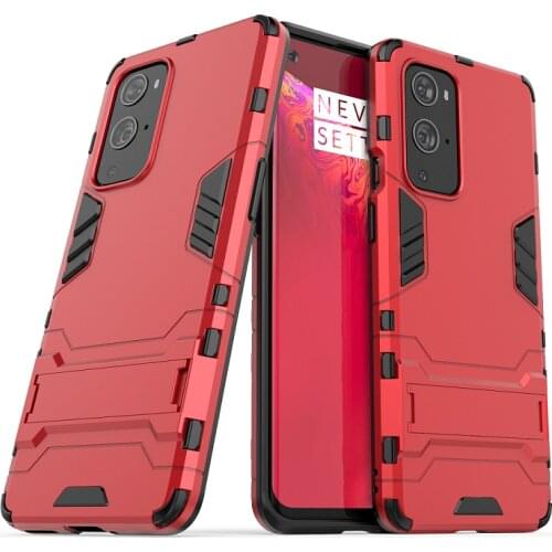 Kickstand Armor Case for OnePlus 9R 9 Pro 1+8T 7T Pro Bracket Hard PC+ Silicone Cover OnePlus Nord N100 1+ 6T 9R 8 Pro Bumper
