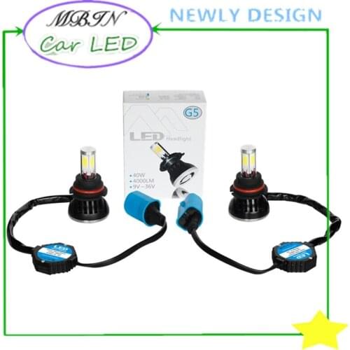 G5 four led sides Hi/lo beam 40W 4000LM 6000K 9004/9007 HB1/HB5 COB lamp Headlight fog bulbs driving Lights car lighting source