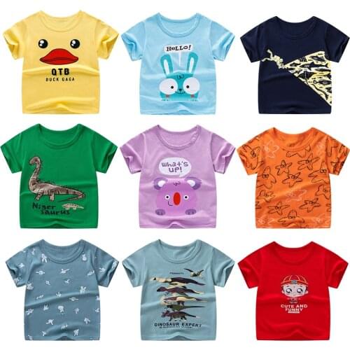 For 4 6 8 10 12 Y Children T-shirt for Boys Girls 2020 Summer Dinosaur Boys T Shirt for Girls Tops Cartoon Kids tshirt Clothes